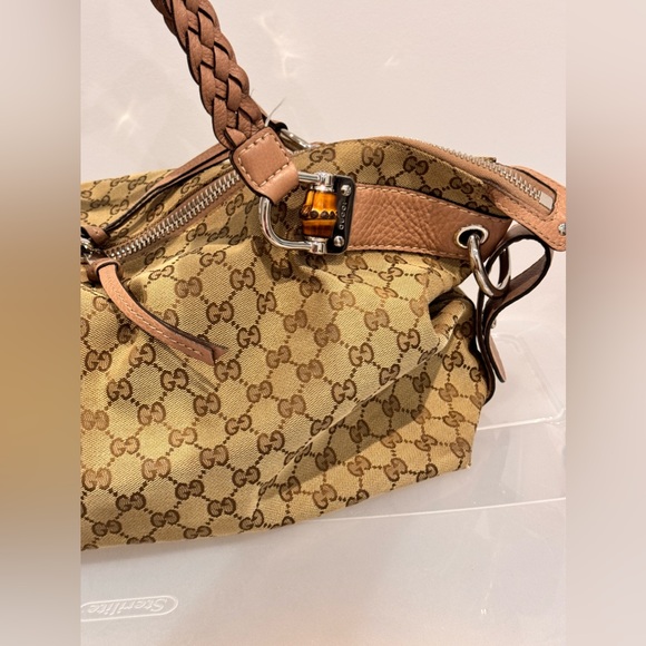 Authentic Pre-Owned Gucci Bamboo Bar Shoulder Bag GG Canvas Medium - Picture 4 of 17